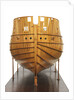 Ship of 74 guns, two half-sectional models, bow by unknown