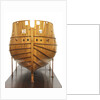 Ship of 74 guns, two half-sectional models, bow by unknown