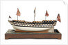 Ship of 74 guns, port broadside by Unknown