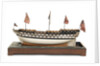 Ship of 74 guns, port broadside by Unknown