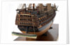 Ship of 110 guns, starboard stern gallery and boat detail by unknown
