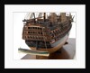 Ship of 110 guns, starboard stern gallery and boat detail by unknown