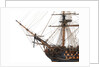 Ship of 110 guns, port bow and figurehead detail by unknown