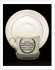 Cup and saucer commemorating the maiden voyage of  RMS 'Queen Mary' by John Aynsley & Sons Ltd.