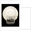 Cup and saucer commemorating the maiden voyage of  RMS 'Queen Mary' by John Aynsley & Sons Ltd.