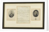 Two portraits and a letter by Admiral Lord Nelson by unknown