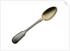 Electroplated teaspoon with a gilt bowl and a threaded edge, engraved on top of the handle 'BLACK BALL LINE OF AUSTRALIAN PACKETS' by Elkington & Co. Ltd.