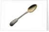 Electroplated teaspoon with a gilt bowl and a threaded edge, engraved on top of the handle 'BLACK BALL LINE OF AUSTRALIAN PACKETS' by Elkington & Co. Ltd.