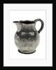 Pewter ale jug said to have been owned by Frederick Marryat (1792-1848), naval officer and novelist, but with bogus inscriptions and marks by unknown