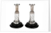 One of a pair of matching Sheffield plate candlesticks commemorating the victories of Admirals Richard Howe, John Jervis, Adam Duncan and Horatio Nelson by unknown