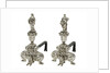 Pair of silver firedogs from the collection of King Charles II by unknown