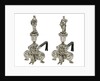 Pair of silver firedogs from the collection of King Charles II by unknown