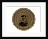 Plate glazed on a mustard ground with a gold rim by Ridgways