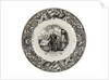 Black transfer-printed plate of the Crimean War period by Utzchneider and Co