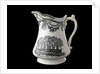 Jug transfer-printed in black on one side with a view of HMS 'Agamemnon' at anchor and the other with the 'Great Eastern' under sail and steam by unknown