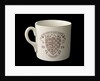 White mug printed in colour in commemoration of the Peace ending World War I by unknown