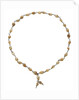 Cowrie shell necklace joined with metal links by unknown