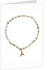 Cowrie shell necklace joined with metal links by unknown