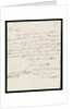 Letter from the Sandwich Papers by unknown