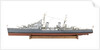 Full hull exhibition model of  cruiser HMS 'Argonaut' (1941) by M.A. Batchelor