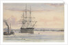 Watercolour of the 'Bellerophon' at Kalamita Bay, Heights of the Alma, September 1854 from the logbook of HMS 'Trafalgar' kept by Captain Hereford by Edward William Hereford