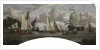 Ships on the River Ij in front of the Tollhouse near Amsterdam (before conservation in 2008) by Abraham Storck
