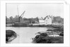 St. Osyth, Essex, the river with hay laden spritsail barge and village by unknown