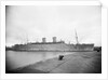 Turbine passenger liner 'Mauretania' (Br, 1939) at quayside, probably at Liverpool with Radar lantern fitted by Anonymous