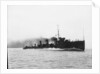 Torpedo boat destroyer HMS 'Nautilus' (1910) at speed on trials in 1911 by unknown