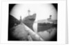 The 'Dotterel' (Br, 1936) alongside berth at Southampton with a damaged bow, slightly distant. The paddle steamer 'Portsdown' (1928) is berthed close by by unknown