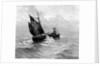A tug towing a small sailing vessel by Bedford Lemere & Co.