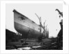 Bow view of the 'Aquitania' (1914) on the stocks by Bedford Lemere & Co.