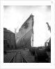 Bow view of the 'Aquitania' (1914) on the stocks by Bedford Lemere & Co.