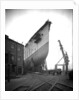 Bow view of the 'Aquitania' (1914) on the stocks by Bedford Lemere & Co.