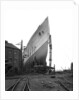 Bow view of the 'Aquitania' (1914) before launch by Bedford Lemere & Co.