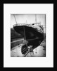 Stern view of the 'Aquitania' (1914) in drydock by Bedford Lemere & Co.