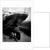 Stern view of the 'Aquitania' (1914) in drydock by Bedford Lemere & Co.