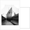 Bow view of the 'Aquitania' (1914) in drydock by Bedford Lemere & Co.