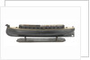 Full hull model of a floating battery gunboat (circa 1850); model is decked by unknown