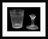 Glass tumbler and glass stem by unknown