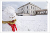 Snowman with The Queen's House in the background by National Maritime Museum