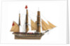 Model of a warship (1805), Frigate, 38 guns by unknown