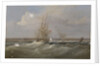 The opium clipper 'Sylph' salvaged by the sloop 'Clive', 1835 by William John Huggins