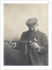 Cust demonstrating his Patent Rangefinder, circa 1904 by unknown