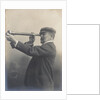 Cust demonstrating his Patent Rangefinder, circa 1904 by unknown