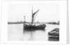 The 'Olive May' (1920), a port bow view of the barge stopped with sails furled by Anonymous
