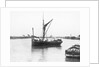 The 'Olive May' (1920), a port bow view of the barge stopped with sails furled by Anonymous