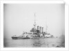 Protected cruiser 'Libia' (It, 1912), with surrendered German submarines. by unknown