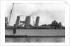 Heavy cruiser HMS 'Berwick' (1926), close up amidships by unknown