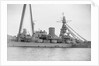 Coast defence battleship 'Gustaf V' (Swe, 1918) close-up amidships by unknown